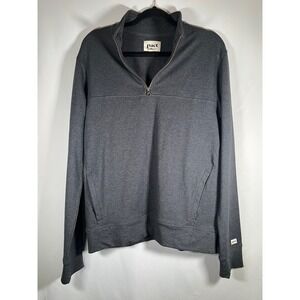 Pact Mens Organic Cotton Quarter Zip Pullover Sweatshirt Charcoal Grey Size M
